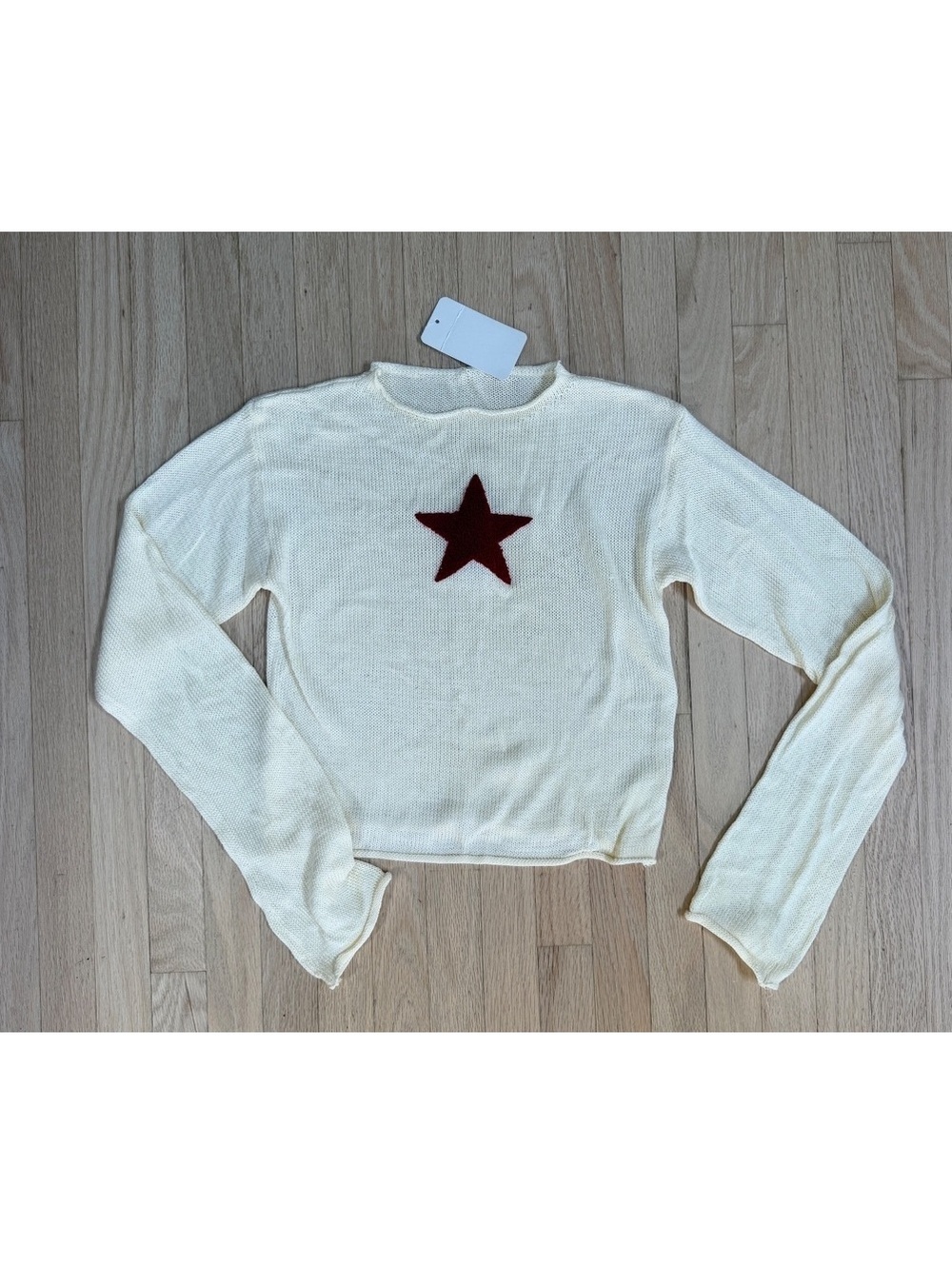 cropped knit star sweater